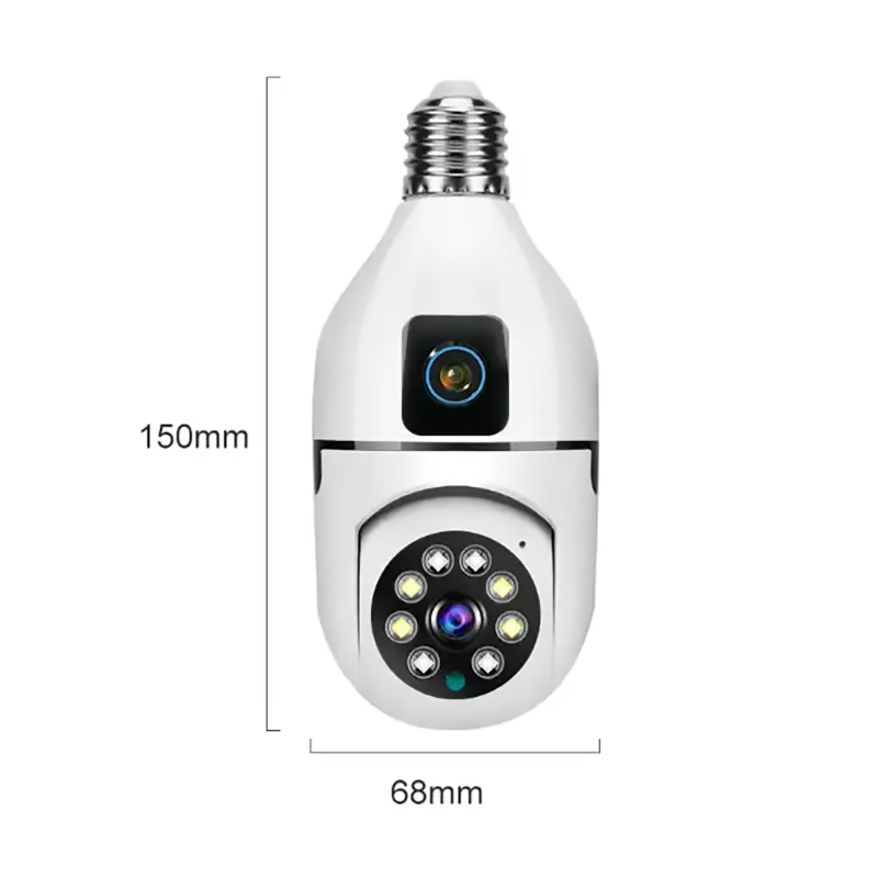 Factory Price Dual Lens V380 Wireless Light Bulb PTZ Camera Smart Home Security Auto Tracking PTZ IP Camera